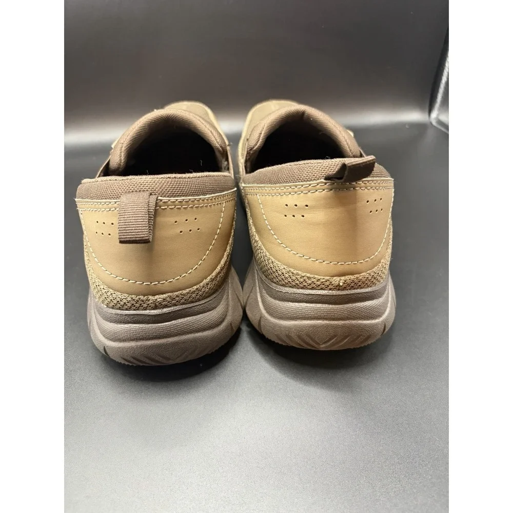 CROCS Mens Sz 12 SWIFTWATER MESH MOC SLIP-ON LOAFER. Beige/Brown 202548
